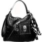 Women PU Leather Skull Rivet Handbag Lady