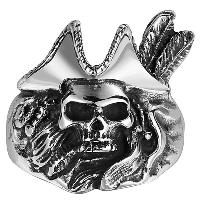 Stainless Steel Jewelry Cool Men Boys Skull Ring