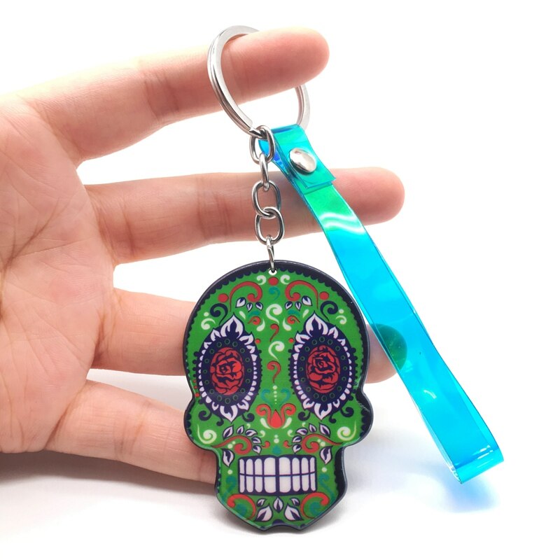 Keychain Calavera Sweet Whimsical Skull Key chain Keyring