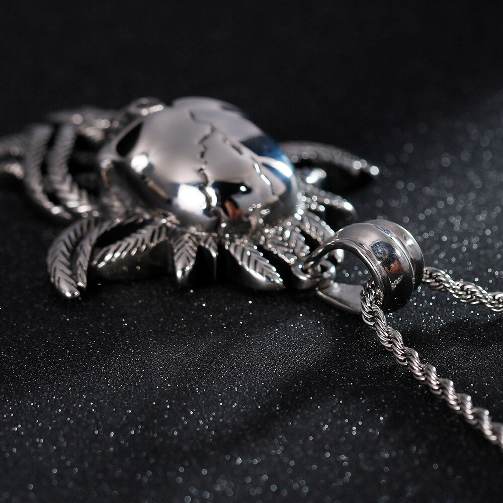 Gothic Skull Head Pendants Necklaces For Men