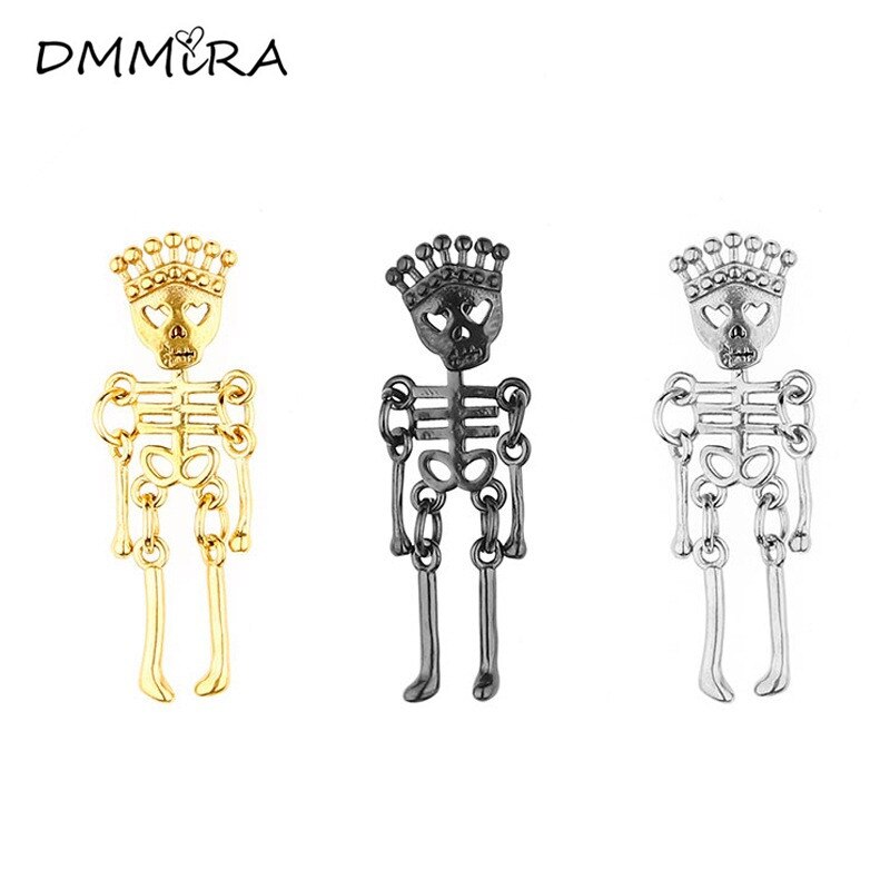 Fashion Cool Women Men Punk Silver Color Gold Black Skull Stainless Steel