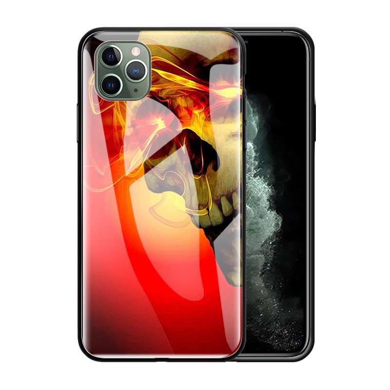 Glass Phone Case for iPhone - Edge Shell Grim Reaper Skull Skeleton