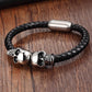 New Fashion Men Jewelry Black Braided Leather Bracelets