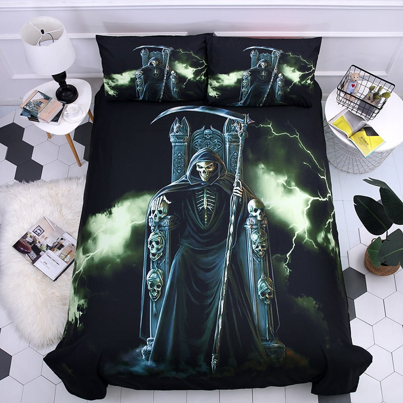 Awesome Skull 3D Printing Bedding- Set Duvet Covers Set.