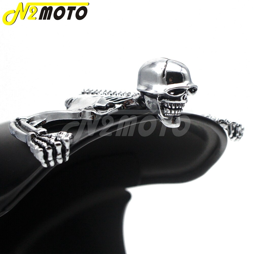 Chrome Highway Hawk Skull Ornament Visor For Harley Softail Bobber Chopper