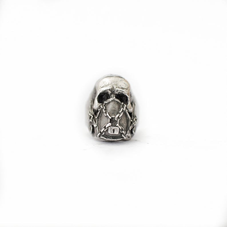 Stainless Steel Skull Ring Gothic Biker illuminati Rings Punk Jewelry