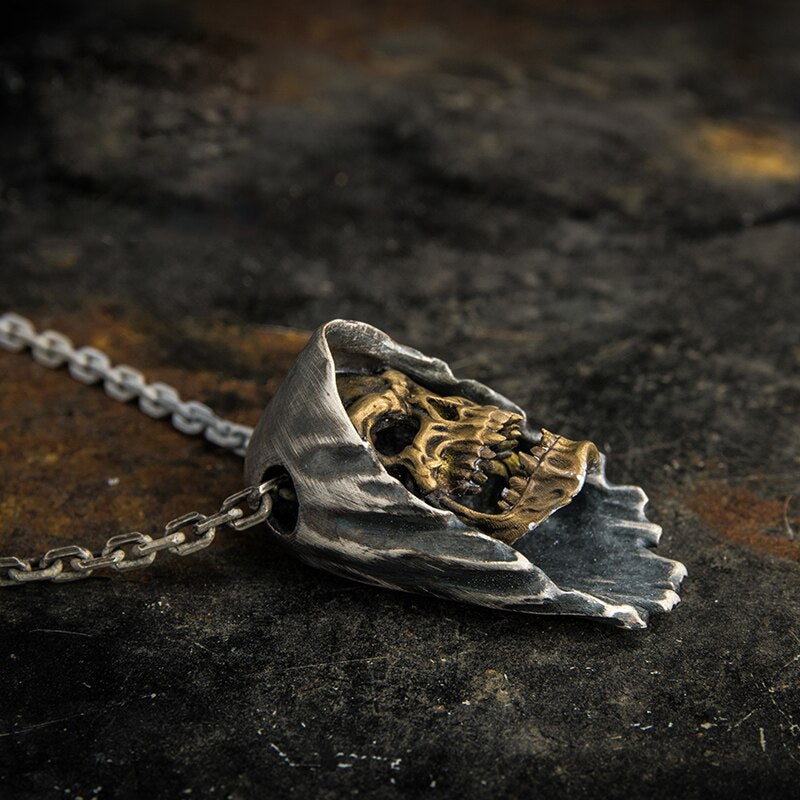 Gothic skull Men's New Fashion Metal Punk Prime Domain Death Skull Pendant Necklace