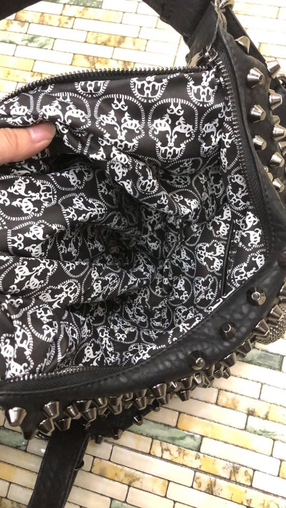 Rivet Skull Handbag Women Pu Leather Large Capacity