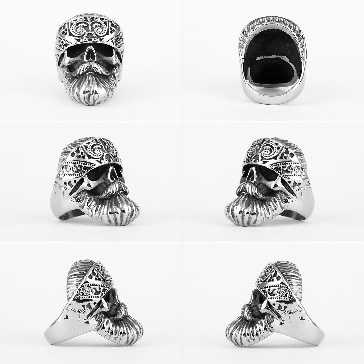 Skull Stainless Steel Mens Rings Punk Hip Hop Cool