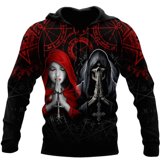 Beautiful Angel And Demon 3D All Over Printed Unisex Deluxe Hoodie Men Sweatshirt Zip Pullover Casual Jacket Tracksuit