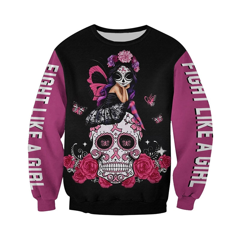 skull ruse Goth rose Print Shirts casual 3D Print Hoodies/Sweatshirt/Zipper long sleeves  streetwear