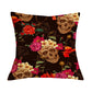 Floral Skull Print Throw Pillows for Couch Halloween Decorative Pillow Covers