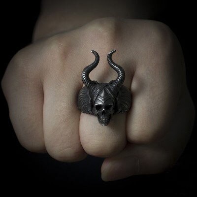 L Stainless Steel Biker Ring Baphomet Movie Jewelry Gift OSR290