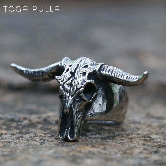 2020 New Goat Head Skull Rings Mens Gothic Animal Rings