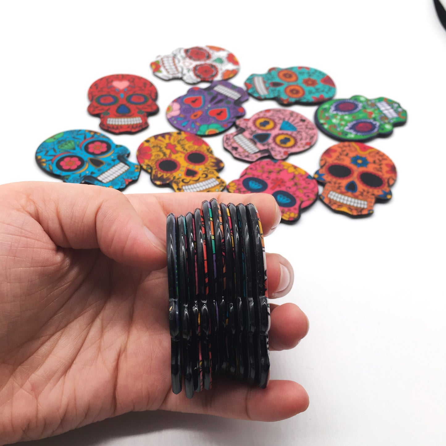 10pcs Charms Sugar Skull Halloween Charms for Jewelry Making Calavera