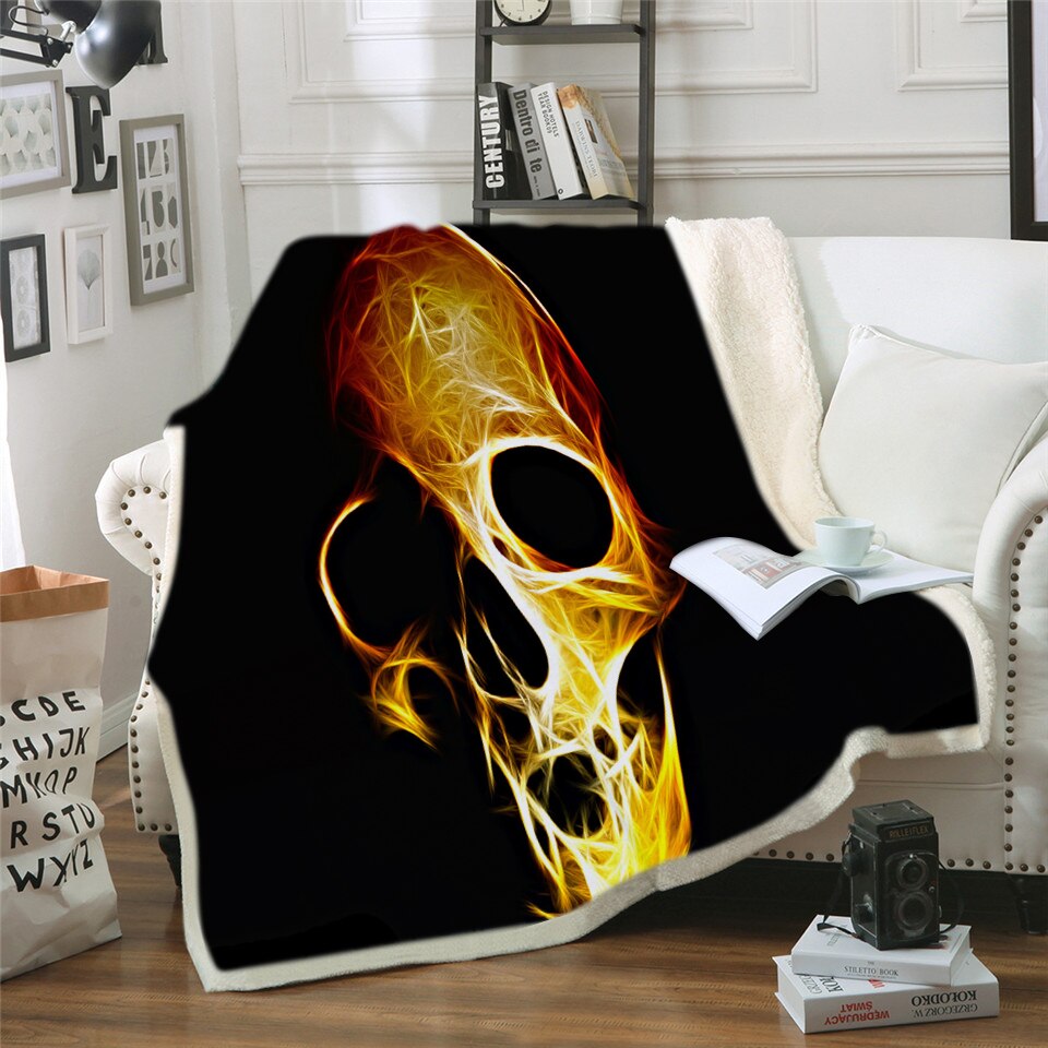 Skull Throw Blanket Halloween Traditional Mexican Sugar Day of the Dead