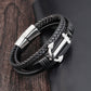 New Fashion Men Jewelry Anchor Bracelet Leather Rope Bracelet