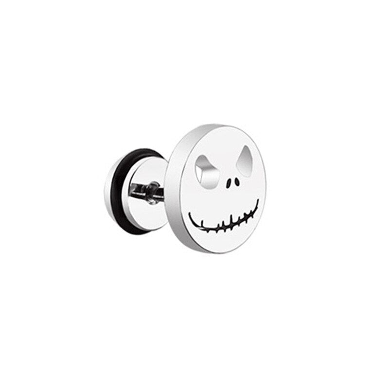 earrings men's Stainless steel retro skull human fashion