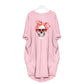 Plus Size 5XL Women's Dress Skull Print Long Sleeve O Collar Pocket