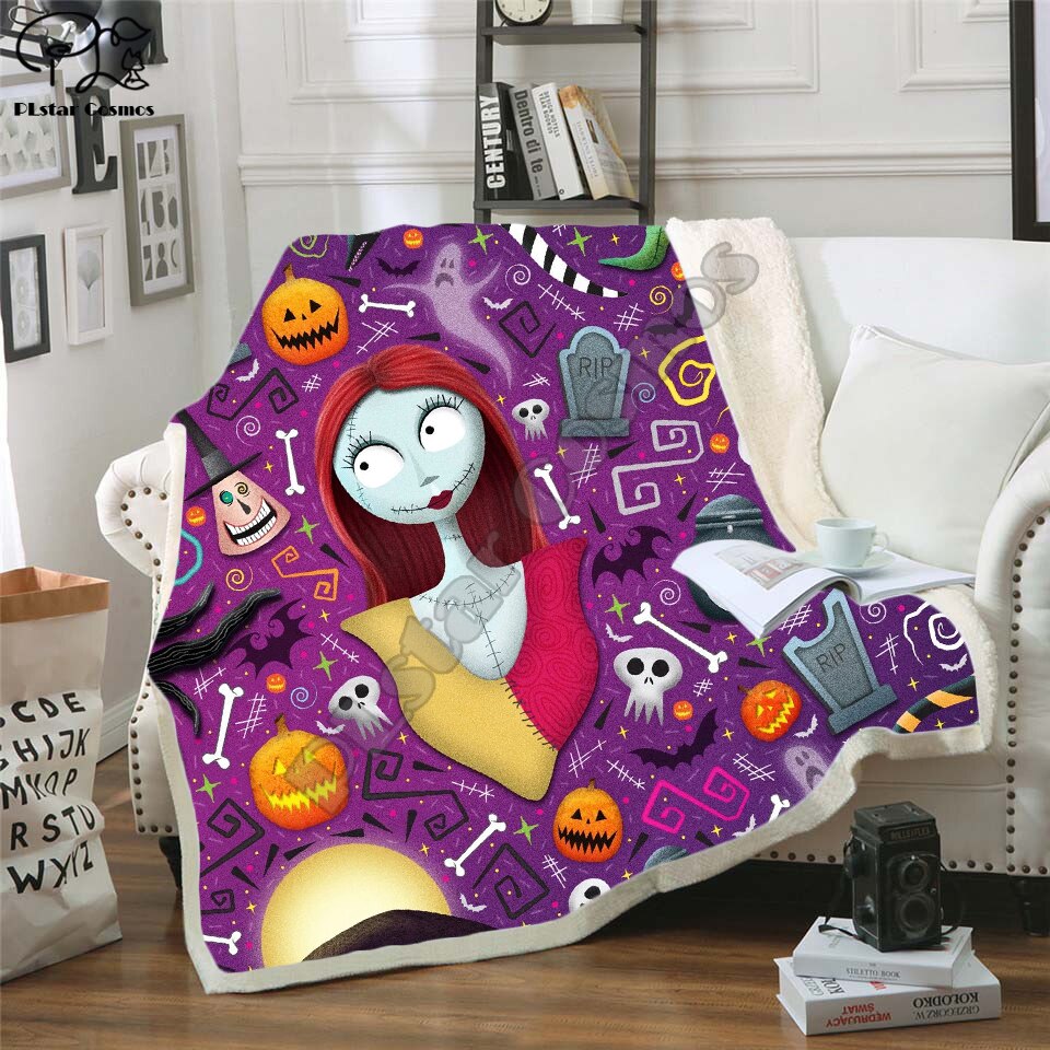 The Nightmare Before Christmas Jack Skull Sherpa Blanket  Plush