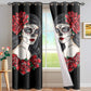Sugar Skull Day Of The Dead Design Red Window Curtain