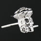 925 Sterling Silver Rose Skull Flower Earring Mens Biker Rocker Stud Earring 8R003