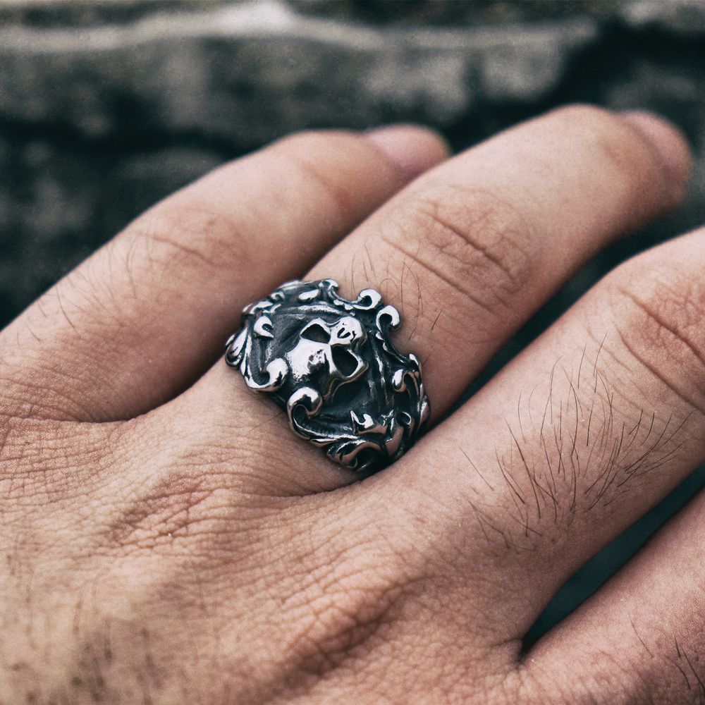 Skull Rings Mens Biker Stainless Steel