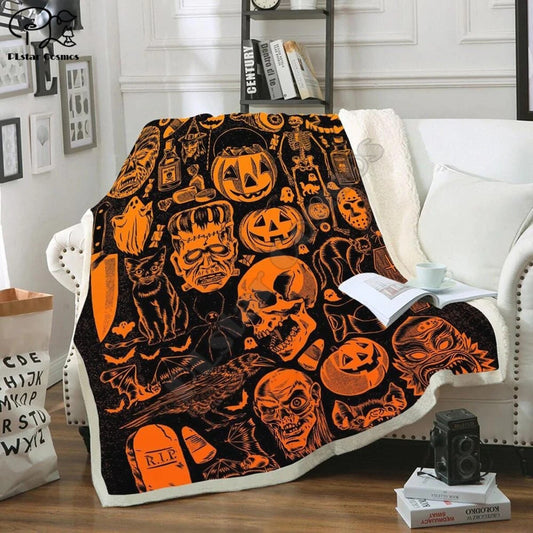 Skull And Flower Blanket 3D full printed Wearable Blanket