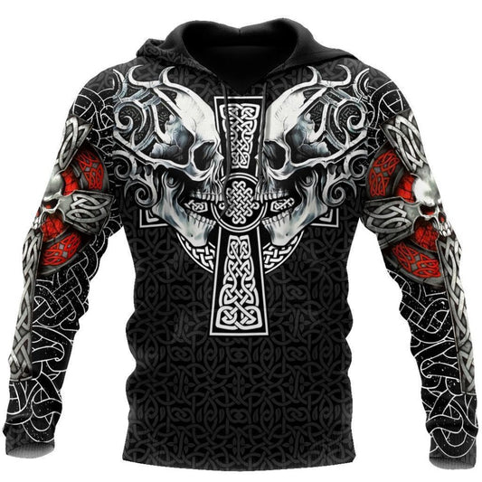 Viking Skull Tattoo 3D All Over Printed Fashion Hoodies Men Sweatshirt Unisex Zip Pullover Casual Jacket Tracksuit