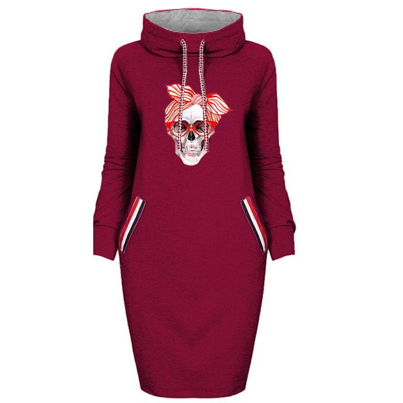 2020 Women Sexy Bodycon Dress Skull Printed Plus