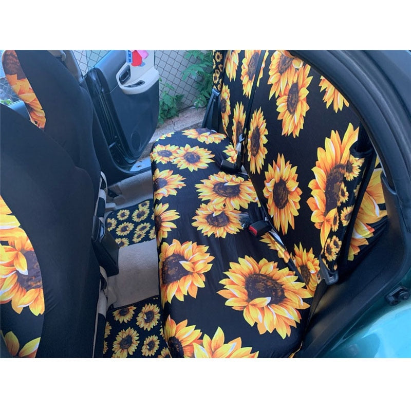 Sugar Skull Design Easy Clean Car Interior Protector Car Seat Covers Front/Back Seat Cover