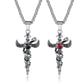 Exaggerated Punk Heart Cross Titanium Steel Necklace