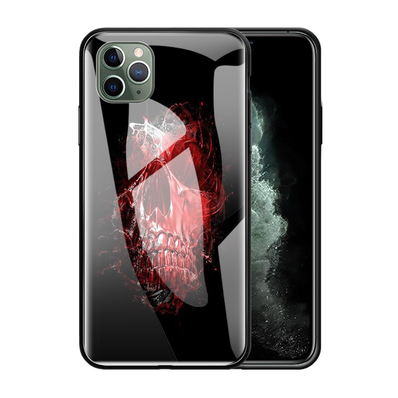 Glass Phone Case for iPhone - Edge Shell Grim Reaper Skull Skeleton