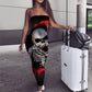Brand Skull Dress Women Punk Boho Mummy Bodycon Dress