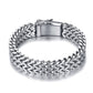 Ancient Silver Color Stainless Steel 12mm Width Buddha Bracelet