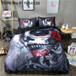 3D Dead Sugar Skull Duvet Cover Sets Girl Kissing Skull Bed Cover