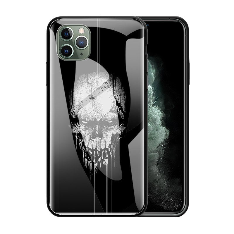 Glass Phone Case for iPhone - Edge Shell Grim Reaper Skull Skeleton