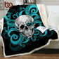 Octopus and Skull Sherpa Blanket Tentacles Hand Soft Plush Throw Blanket