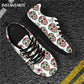 Brand Design Sugar Skull Floral Flats Sneaker Shoes for Women's