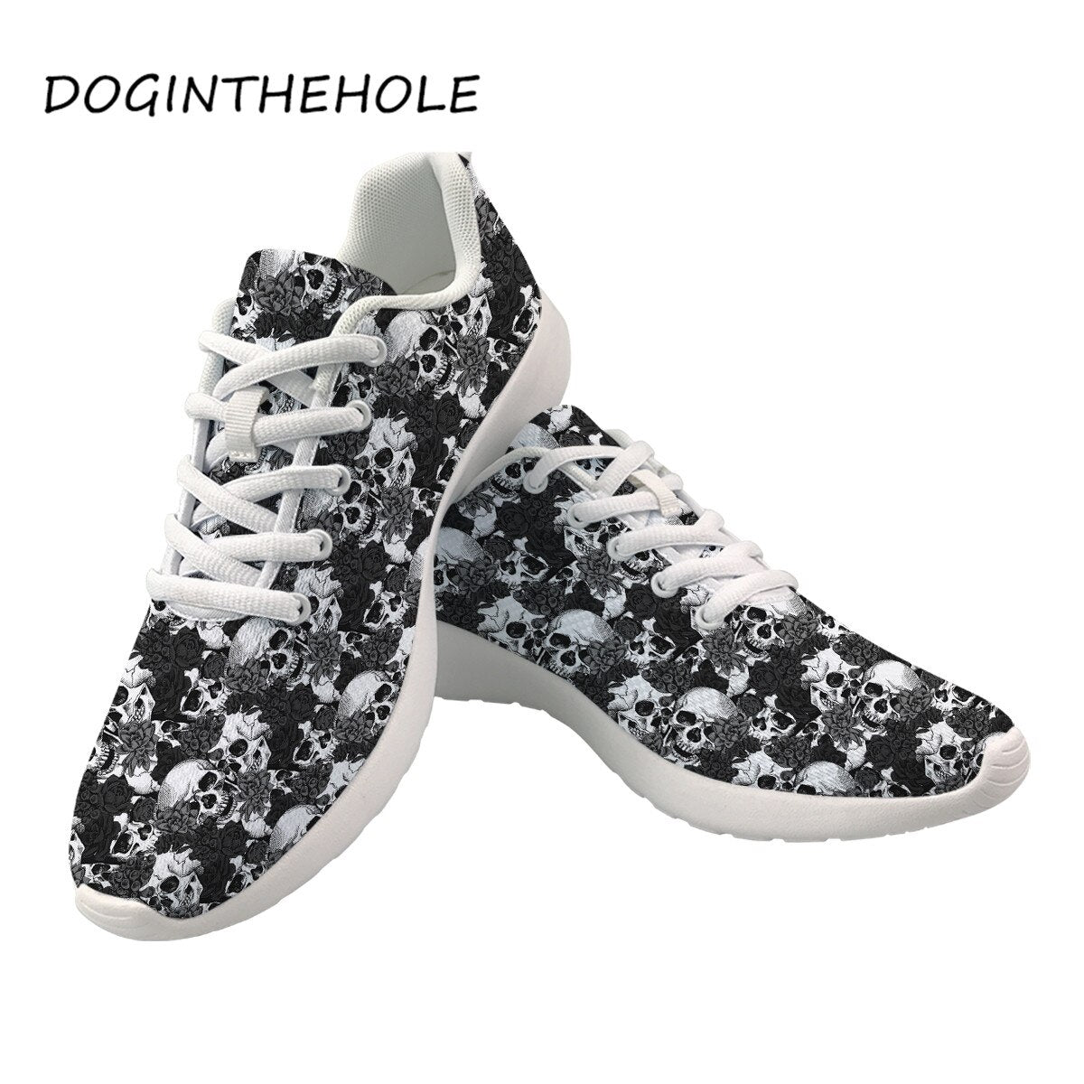 Sneakers Skull Printing Casual Women Flats Shoes