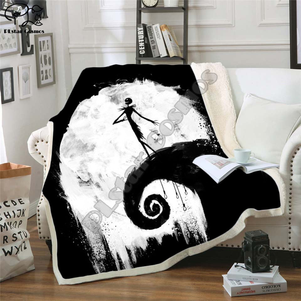 The Nightmare Before Christmas Jack Skull Sherpa Blanket  Plush