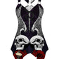 Gothic Tshirt Skull Print Tops Shirt with Narrow Straps Women Irregular V-neck Plus Size