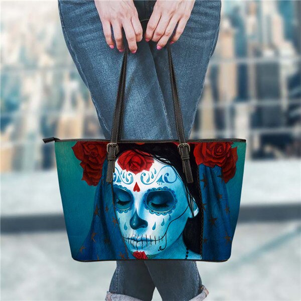 Gothic Girls Skull Brand Women's Bags High Quality Female Large Handbags Tote