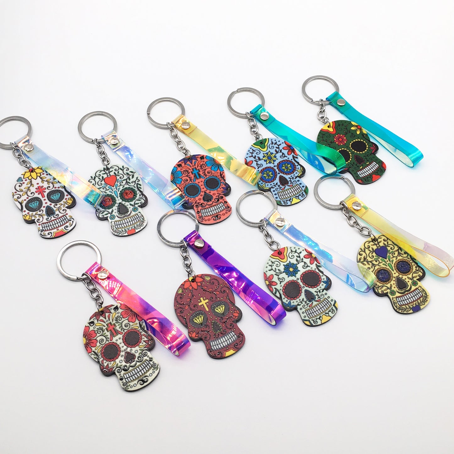 Keychain Calavera Sweet Whimsical Skull Key chain Keyring