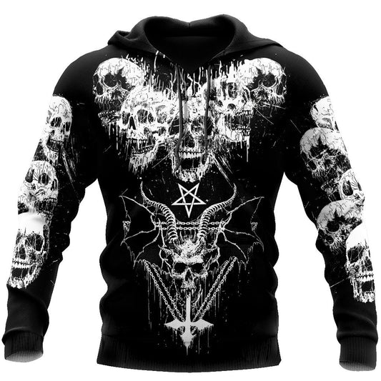 Dark Art Satanic Skull 3D Printing Autumn Fashion Mens Hoodie Unisex Hooded sweatshirt Streetwear