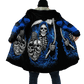 Winter Mens Cloak Fire Reaper Skull Tattoo 3D full Printing Fleece Hooded cloak Coat Unisex Casual Thick Warm Cape coat