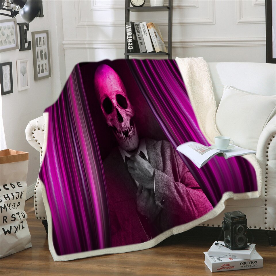 Skull Throw Blanket Halloween Traditional Mexican Sugar Day of the Dead