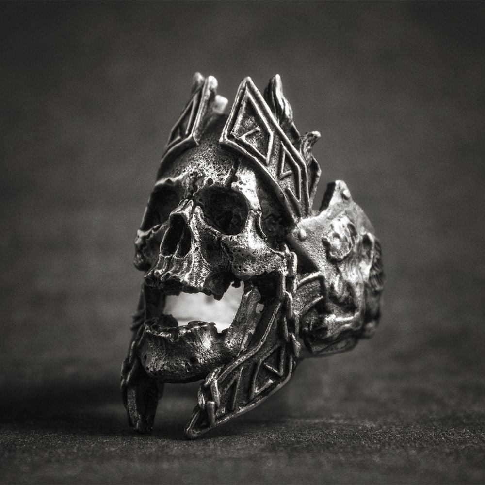 Unique Gods of War Ares Skull Rings Punk Rock Warrior 316L Stainless Steel