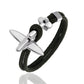 Fashion Stainless Steel Airplane Glider Anchor Rope Leather