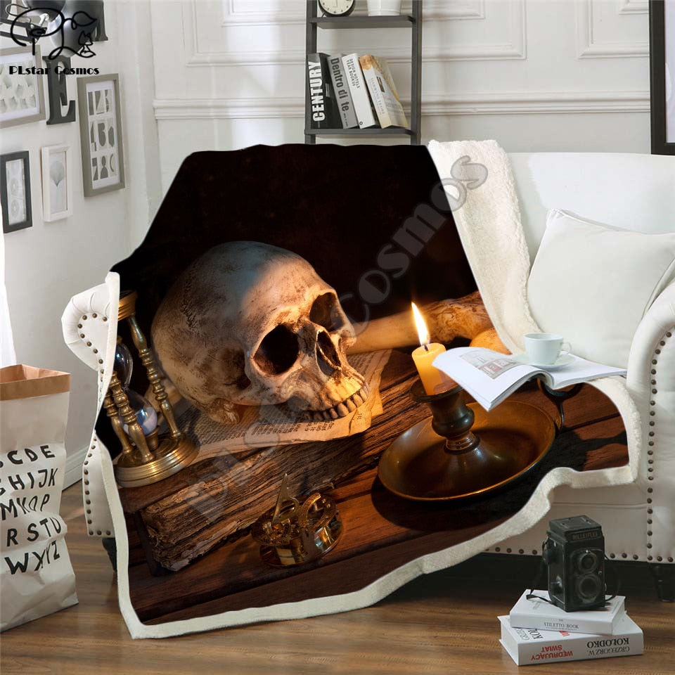 flower skull 3D Bedding Outlet good quality Blanket Sherpa Blanket